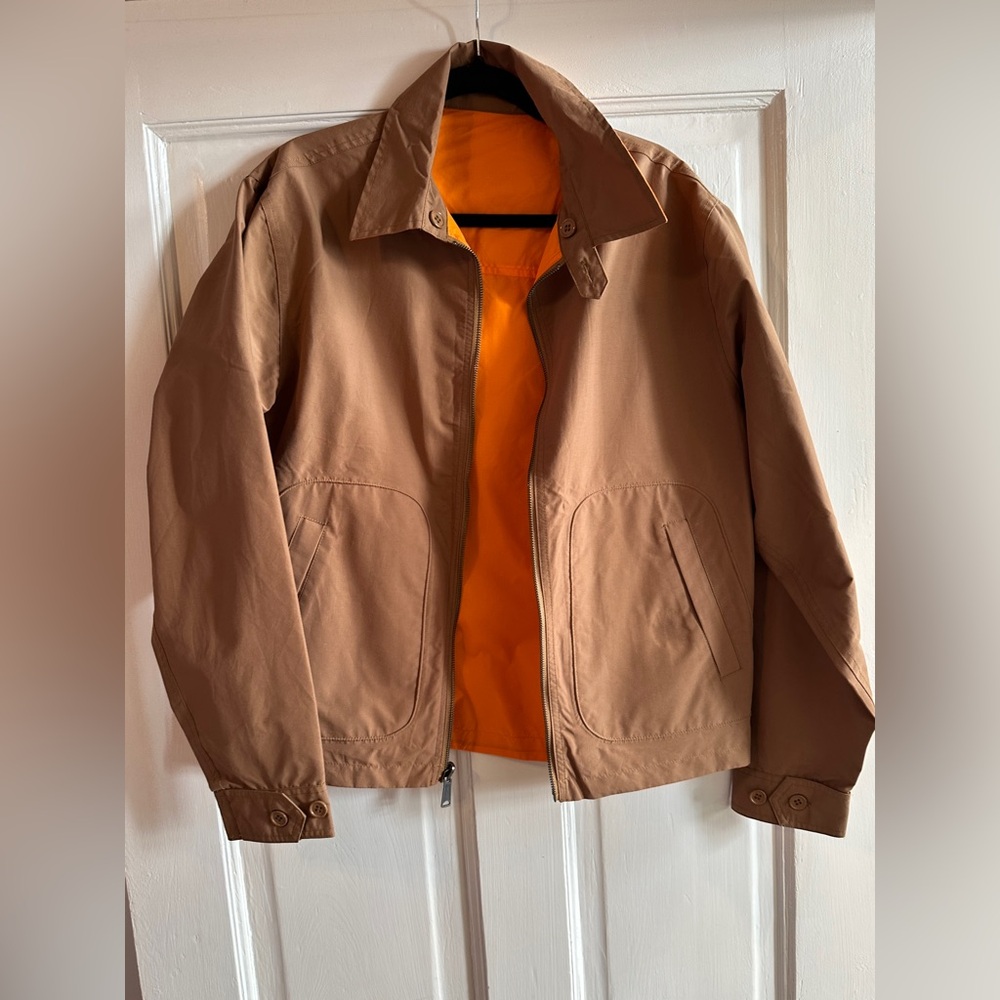 Schott NYC jacket - men’s camel with orange water resistant rain coat